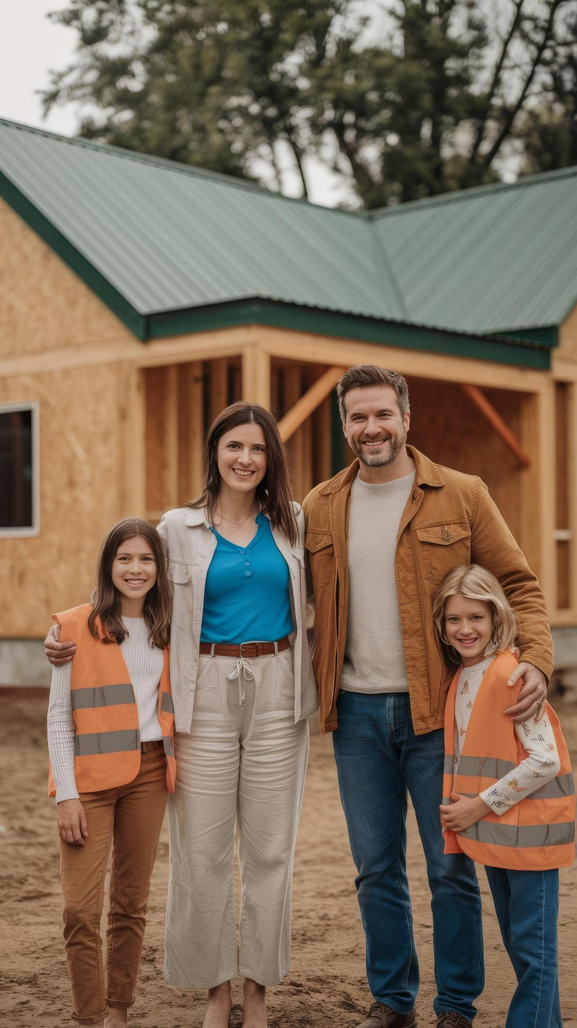 Ochoa Builders family team standing in front of ADU construction project