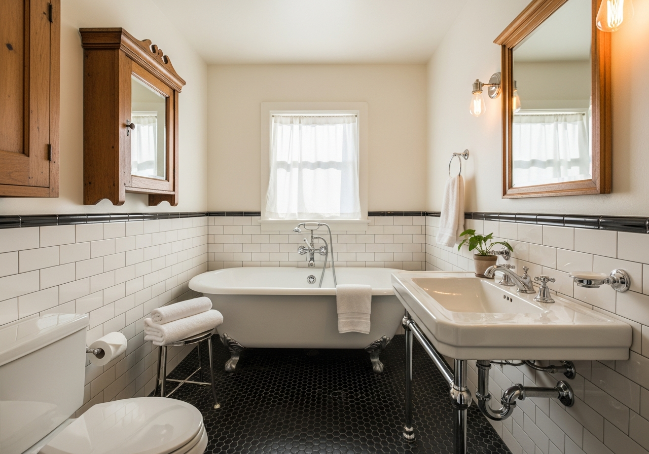 Vintage-Inspired Bath